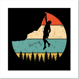 Vintage Rock Climbing T Shirt Mountain Climber Posters and Art